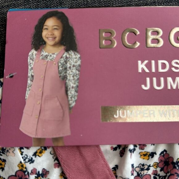 BCBG Jumper Set Girls Kids 4T 2 Piece Dusty Rose New - Picture 2 of 7